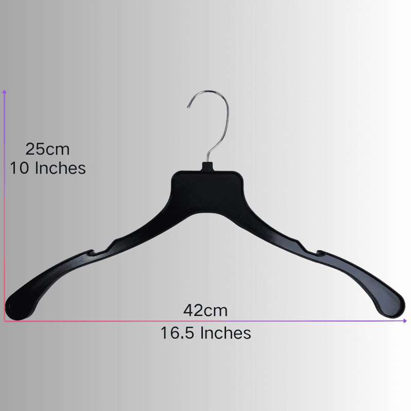 King Rock KR-PD01 Cintre en plastique commercial pour nettoyeurs à sec, cintre noir robuste avec certification TUV